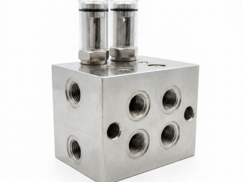 Dvoupotrubní centrální mazací systém pro olej a plastické mazivo